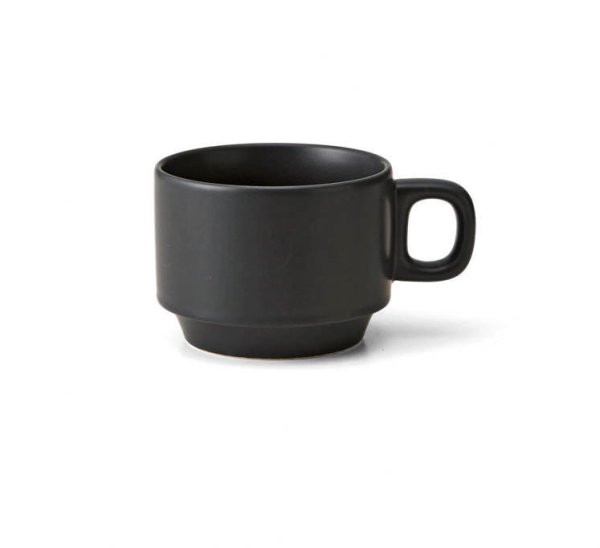 画像1: 【MUG CUP マグカップ】カラーカフェスタックマグ　黒マット (1)